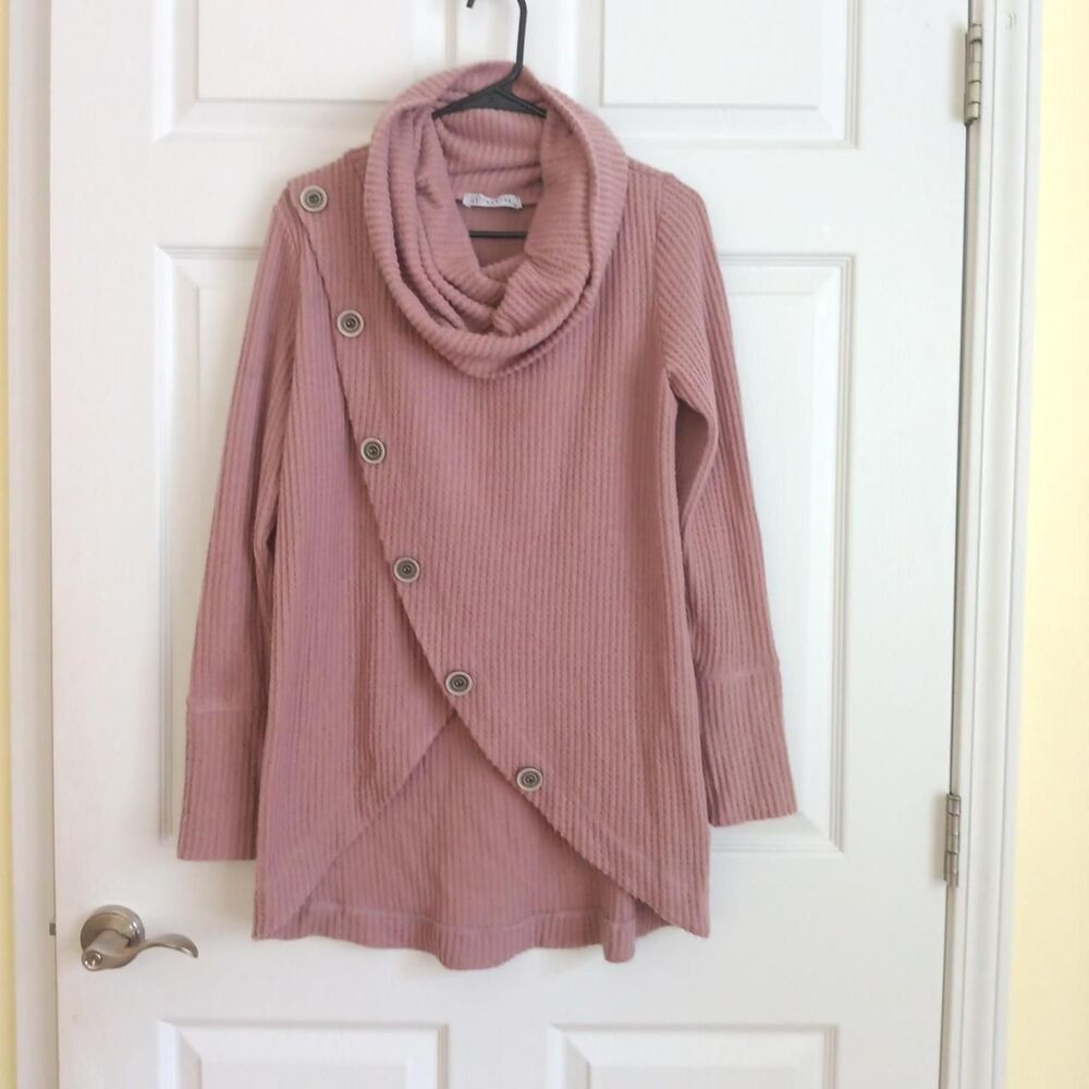CY Fashion mauve pink waffle knit sweater Size M